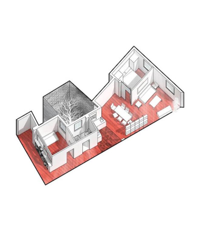 Casa Paulita en Madrid. BAI Studio. Infografía de BAI Studio